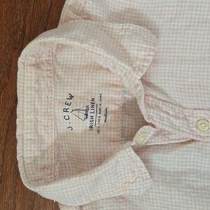 J. Crew Light Pink Gingham Linen Shirt